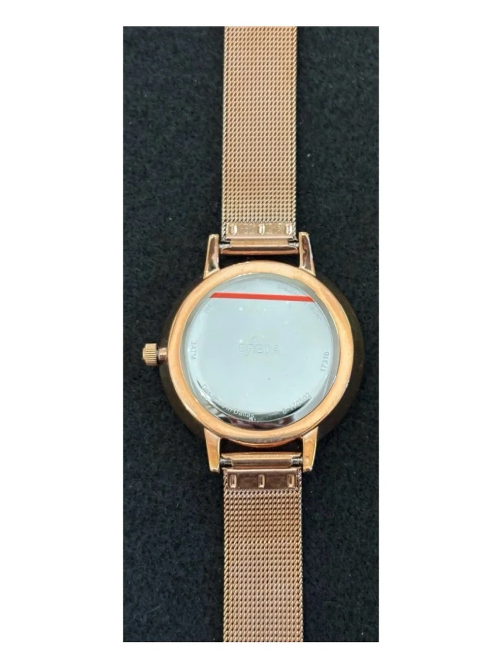 NWOT** Anthropologie BREDA Joule Mesh Watch in Rose Gold  **Needs Battery
